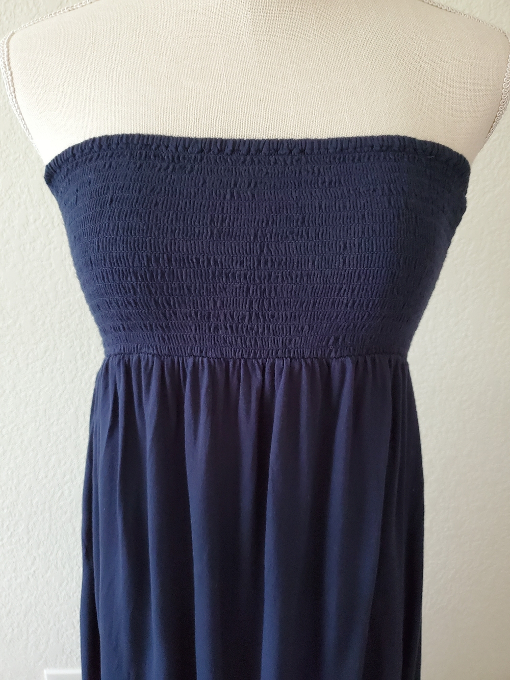 Classic Navy Strapless Maxi Dress - Picture 3 of 3